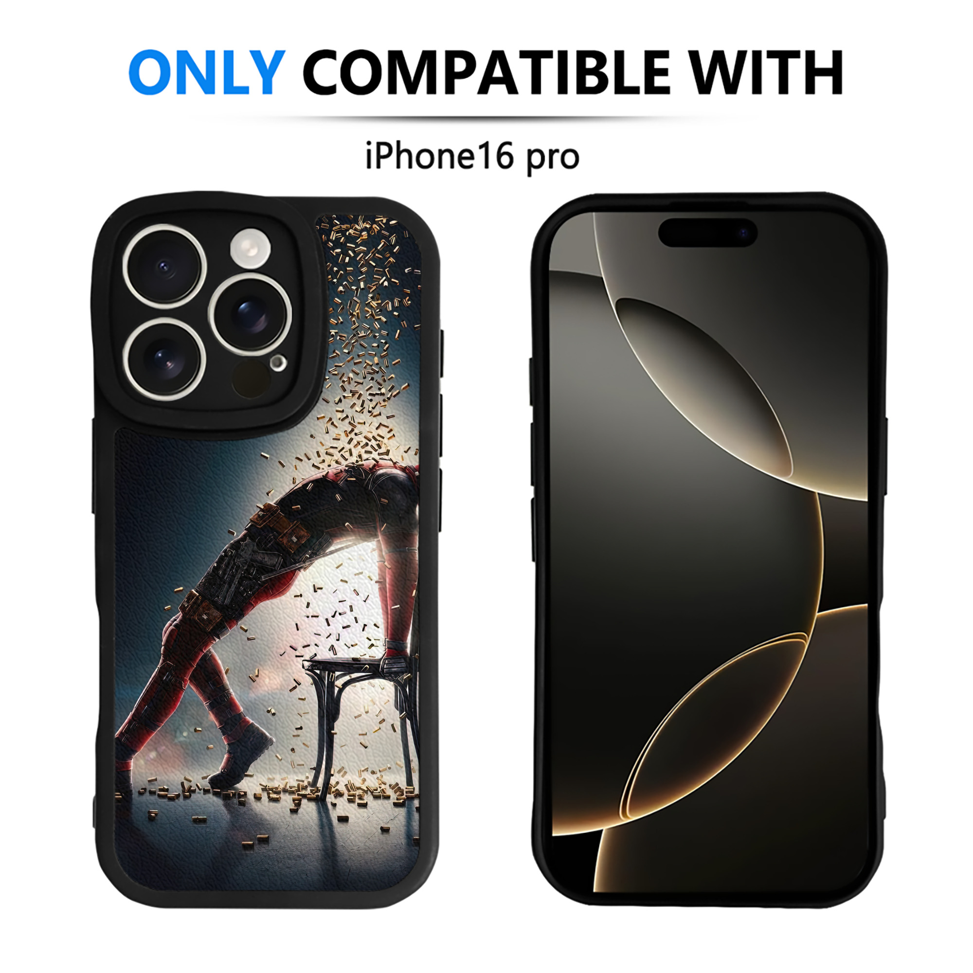 （画像用） Deadpool デッドプール 【iPhone 16シリーズ対応】シリコンスマホケース（レザー調） 材質：シリコン